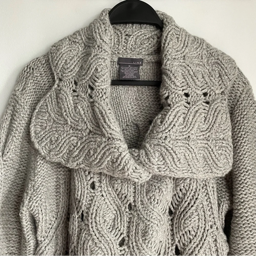 LINE Grey Cozy Cable Knit Cardigan - Picture 2 of 10